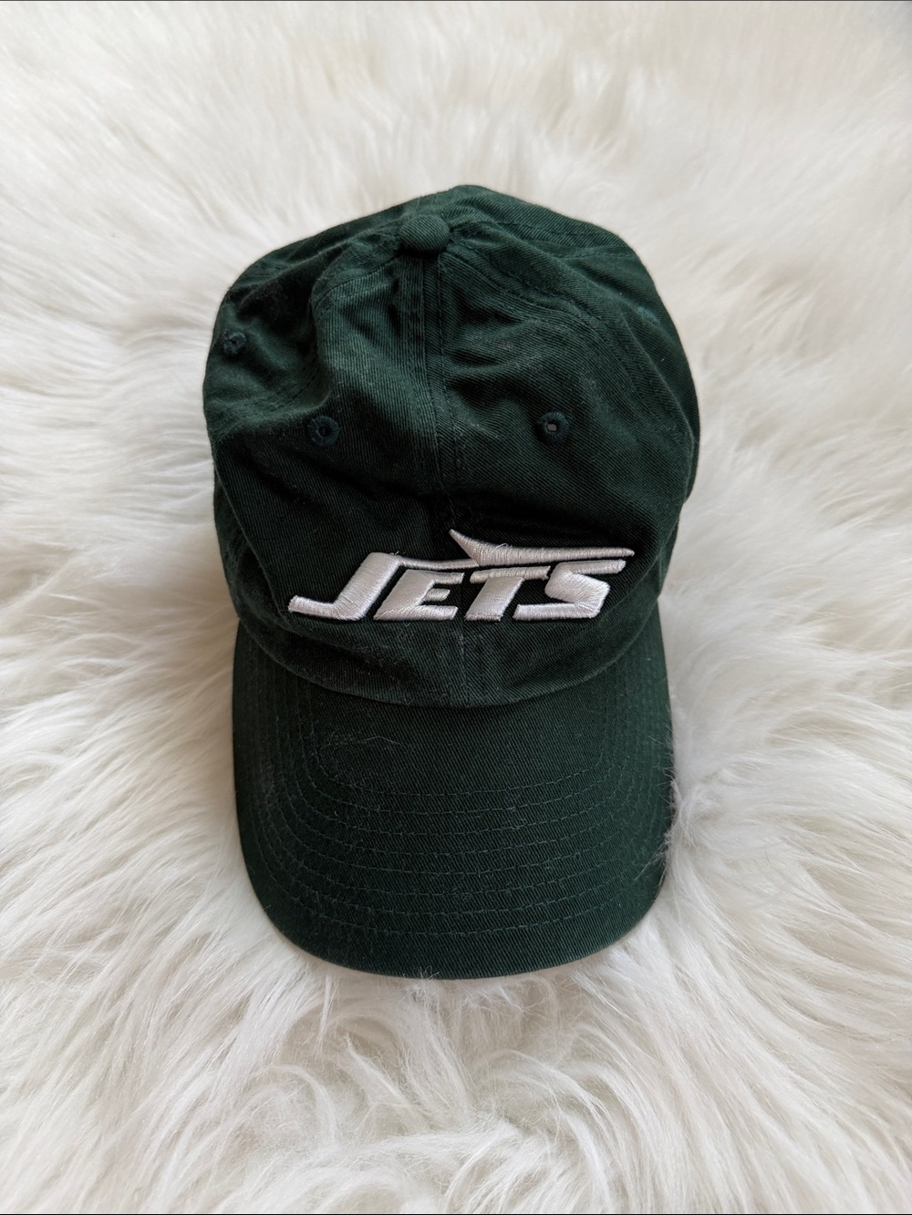 Jets Embroidered Dark Green Baseball Cap, adjustable